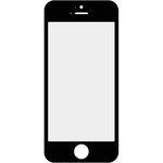 Стекло + OCA в сборе с рамкой для iPhone 5 олеофобное покрытие (черный)