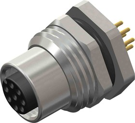 Фото 1/2 Circular Connector, 8 Contacts, Rear Mount, M12 Connector, Socket, Female, IP67
