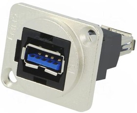 Фото 1/2 CP30205NM, Адаптер USB, сквозной 3.0А, монтаж в панель, отверстие CSK, Гнездо USB Типа A, Гнездо USB Типа A
