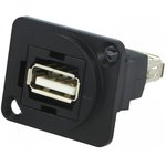 CP30208NMB, USB Adapter in XLR Housing, USB-A 2.0 - USB-A 2.0