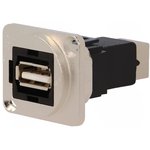 CP30209NM, USB Adapter in XLR Housing, USB-A 2.0 - USB-B 2.0