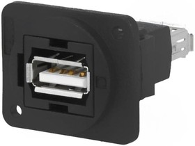 Фото 1/2 CP30208NX, Соединитель, гнездо USB A, с обеих сторон, FT, USB 2.0, пластик