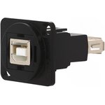 CP30207NMB, USB Adapter in XLR Housing, USB-B 2.0 - USB-A 2.0