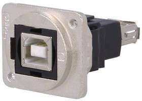 Фото 1/3 CP30207NM3, Соединитель, гнездо USB A, гнездо USB B, FT, USB 2.0, металл