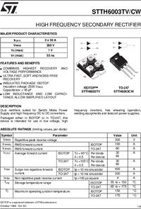 STTH6003CW, Диод быстродействующий 300В, 30А, 55нс [TO-247], ST ...