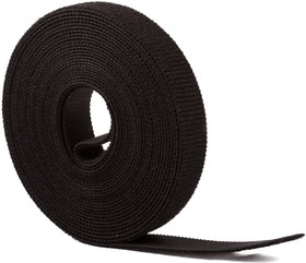 Фото 1/7 Многоразовая нейлоновая лента-липучка Forceberg Home &amp; DIY 16 мм для стяжки и подвязки, черная, 5 м