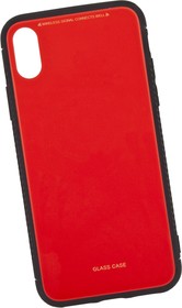 Фото 1/4 Защитная крышка "LP" для iPhone X "Glass Case" (красное стекло/коробка)