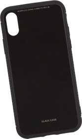 Фото 1/4 Защитная крышка "LP" для iPhone X "Glass Case" (черное стекло/коробка)