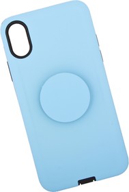 Фото 1/2 Защитная крышка "LP" для iPhone X "PopSocket Case" (голубая/коробка)