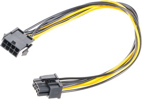 Фото 1/6 Удлинитель кабеля питания Cablexpert CC-PSU-84, PCI-Express 6+2pin M/ PCI-Express 6+2pin F, 30см