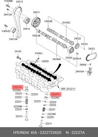 Планка регулировки зазора клапана двигателя HYUNDAI/KIA 22227-23620
