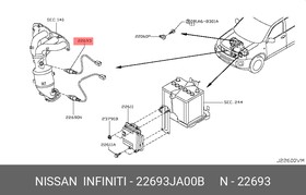 22693-JA00B, Датчик кислородный, Nissan | купить в розницу и оптом