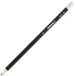 Чернографитный карандаш 12 шт в упаковке трехгранный HB с ластиком 128909