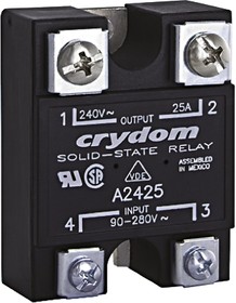 Фото 1/2 A24110PG, Solid State Relay - 90-280 VAC Control Voltage Range - 110 A Maximum Load Current - 24-280 VAC Operating Voltage ...