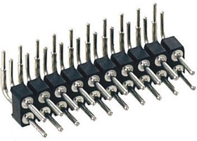 802-80-018-20-001101, Right Angle Through Hole Pin Header, 18 Contact(s), 2.54mm Pitch, 2 Row(s), Unshrouded