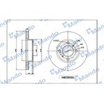 MBC030102, Диск тормозной PEUGEOT 406 (96-04) передний (1шт.) MANDO