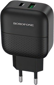 Фото 1/7 Зарядное устройство BOROFONE BA46A Premium 1xUSB QC3.0 + USB-C PD 18W, 3A (черный)