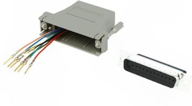 Фото 1/2 DA25-PMJ8-LG-K, D-sub Adapter Male 25 Way D-Sub to Female RJ45