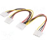 AK-CA-40, Cable: power supply, Molex "dad", Molex "mom" x3, 0.15m