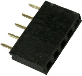 PBS-5 (DS-1023 - 1x5), Гнездо на плату 2.54мм 1х5pin прямое, Connfly | купить в розницу и оптом