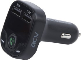 Фото 1/5 Автомобильный FM-модулятор ACV FMT-120B черный MicroSD BT USB (37574)