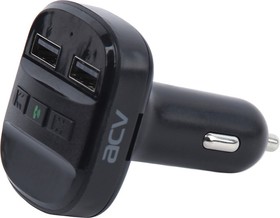 Фото 1/5 Автомобильный FM-модулятор ACV FMT-121B черный MicroSD BT USB (37575)
