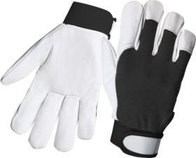 Фото 1/7 Перчатки кожаные Winter Mechanic цвет черный/белый/JLE305-10/XL