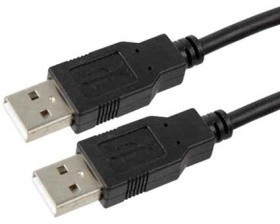 Фото 1/2 Cablexpert Кабель USB 2.0 Pro , AM/AM, 1.8м, экран, черный, пакет (CCP-USB2-AMAM-6)