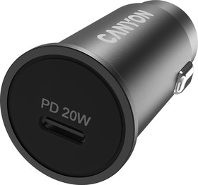 Фото 1/5 Автомобильный адаптер Canyon, PD 20W Pocket size car charger, input: DC12V-24V, output: PD20W, support iPhone12 PD fast charging, Compliant