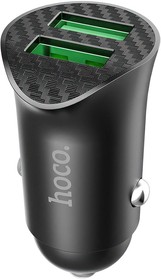 Фото 1/5 Автомобильное зарядное устройство HOCO Z39 Farsighted 2xUSB, 3А, 18W, QC3.0 (черный)