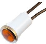 WL-1090D3-28V, Incandescent Indicator, Amber, 24-28V, Flush Lens w/ Wire Leads
