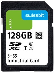 SFSD128GL1AM1MT- I-6F-211-STD, Memory Cards Industrial SD Card, S-55, 128 GB, 3D TLC Flash, -40C to +85C