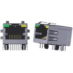 ARJM11C7-114-BA-EW2, Modular Connectors / Ethernet Connectors POE RJ45 W/MAG 1X1 ...
