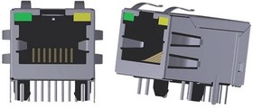 Фото 1/2 ARJM11C7-114-BA-EW2, Modular Connectors / Ethernet Connectors POE RJ45 W/MAG 1X1 100BASE-T