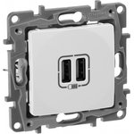 672294, ETIKA Dual USB charger 240V/5V 2400mA white