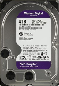 Фото 1/4 Western Digital Purple 4TB (WD42PURZ), Жесткий диск