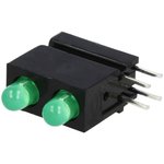 1801.8833, LED; in housing; green; 3mm; No.of diodes: 2; 2mA; 60°; 1?5mcd