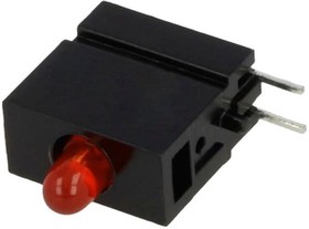 Фото 1/2 LED signal light, red, 4 mcd, pitch 2.54 mm, LED number: 1