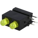 1801.7733, LED; in housing; yellow; 3mm; No.of diodes: 2; 20mA; 60°; 1.2?4mcd