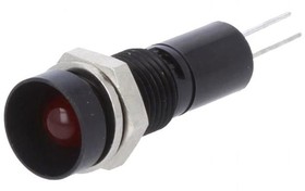 LED signal light, 12 V (DC), red, 10 mcd, Mounting Ø 8 mm, pitch 2.54 mm, LED number: 1