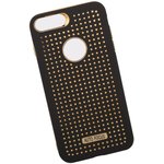 Защитная крышка "LP" для iPhone 8/7 Plus Soft Touch составная (черная с золотым) ...