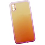 Защитная крышка "LP" для iPhone X "Градиент" (прозрачная с розовым/европакет)