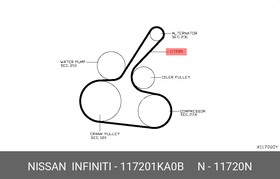 Фото 1/2 117201KA0B, Ремень поликлиновой NISSAN MICRA (K13), NOTE (E12)