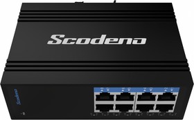 Фото 1/5 Scodeno XPTN-9000-45-8TX, серия Lite, индустриальный неуправляемый коммутатор на DIN-рейку, 8 x 10/100 Base-T, IP40, -30 ~ +70