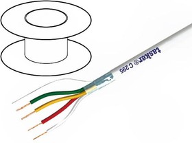 Фото 1/2 C295, Multicore Cable, CY Copper Shield, PVC, 4x 0.22mm², 100m, White