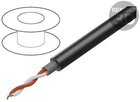 Фото 1/2 C128 CPR, Microphone Cable 2x 0.35mm² Shielded Black 100m