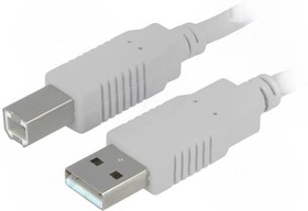 CAB-USBAB/3, Кабель, USB 2.0, вилка USB A, вилка USB B, 3м, серый, Проводник: Cu