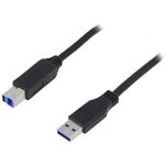 USB 3.0 Adapter cable, USB plug type A to USB plug type B, 2 m, black