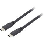 USB 3.1 connection line, USB plug type C to USB plug type C, 1 m, black