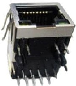 ARJC02-111008B, Modular Connectors / Ethernet Connectors RJ45 MAGJACK 1 PORT 100 BASE